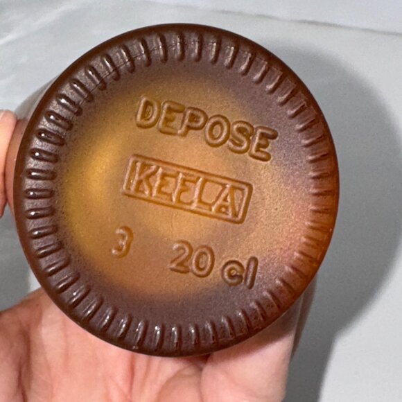 Collectible KEFLA Amber African Orange and Chocolate Liqueur Empty Face Bottle - Picture 5 of 6